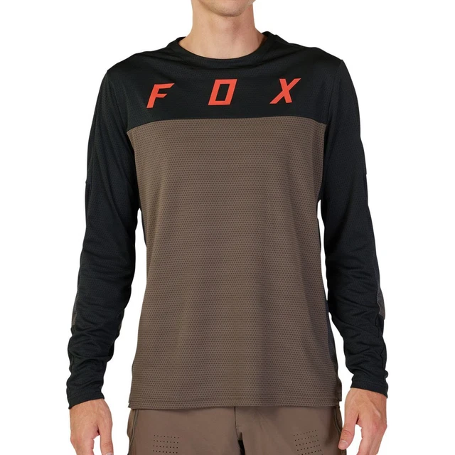 FOX MENS DEFEND Cekt Long Sleeve Cycling Jersey Tops Brown EUR