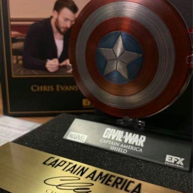 EFX CAPTAIN AMERICA Autograph Plate Chris Evans Excellent!