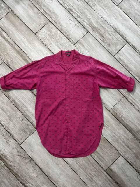 VINTAGE ESPRIT BUTTON Down Shirt Size Medium 80s 90s Pink Graphic ...