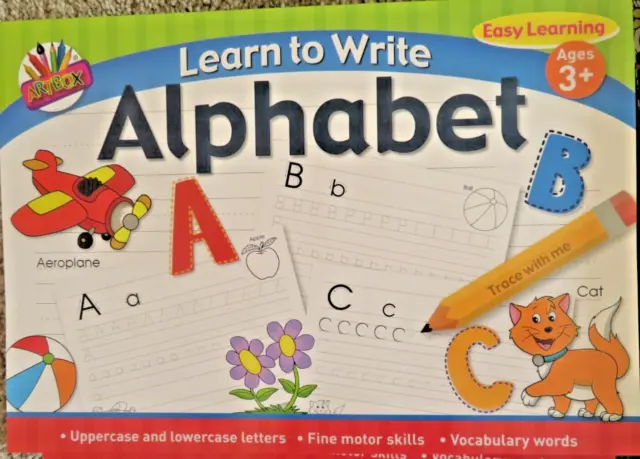 ABC A4 Kids Learn To Write Alphabet Handwriting Letter Book FREE UK POSTAGE