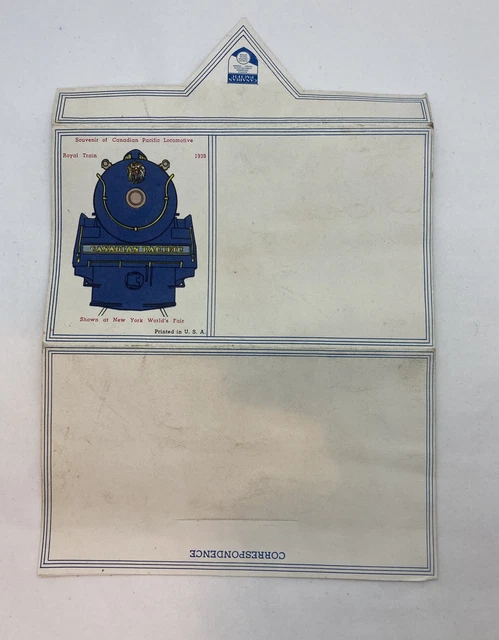 SOUVENIR OF CANADIAN PACIFIC RR LOCOMOTIVE Folding Mailer 1930-40’s