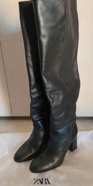 STIVALI IN PELLE Neri Zara EUR 68 00 PicClick IT