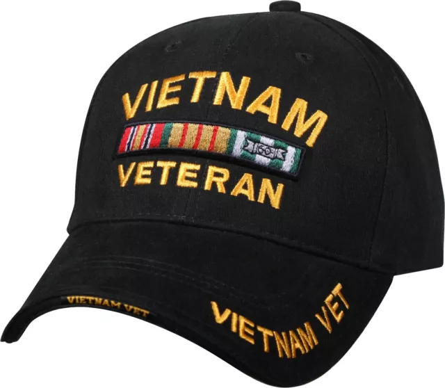 Black Vietnam Veteran Deluxe Low Profile Baseball Hat Cap