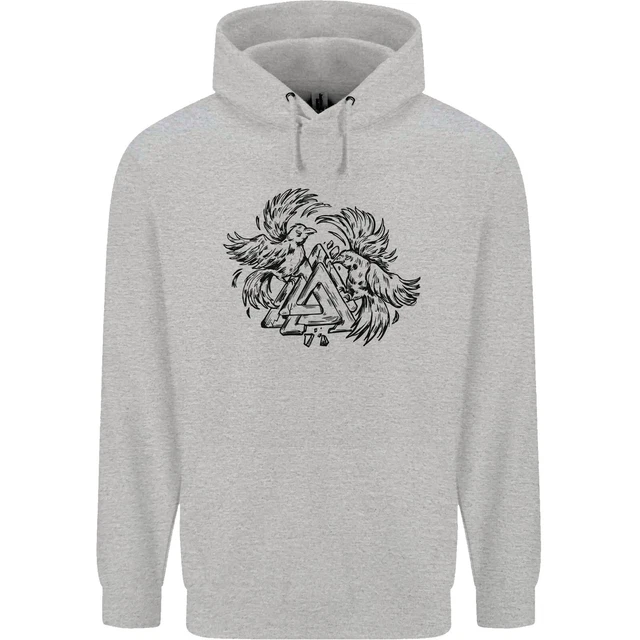 Sweat à Capuche Homme Viking - Motif Valknut, Yggdrasil Et Nœud Celtique, Style Mythologie Nordique