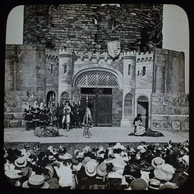 SHAKESPEARES RICHARD II PLAY FLINT CASTLE NO4 C1904 Magic Lantern Slide PHOTO