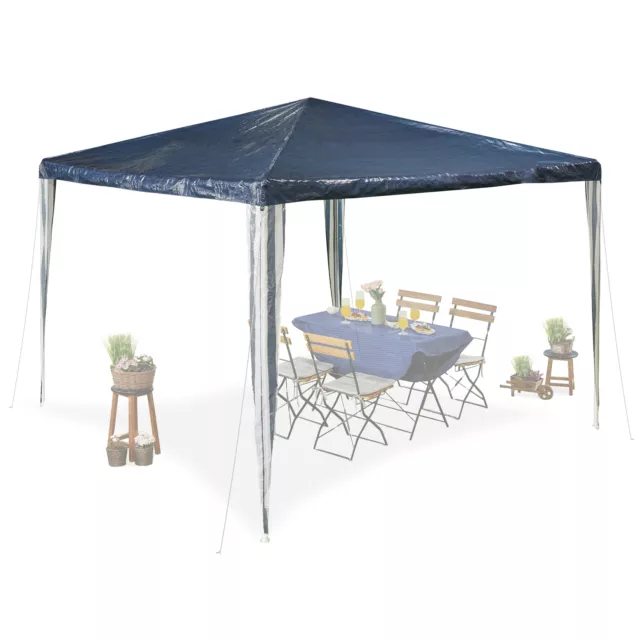 Carpa azul marino 3x3 m Pérgola jardín Cenador fiesta Toldo eventos exterior