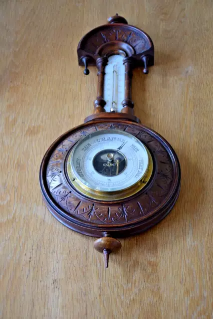 Antique Late Victorian Wall Barometer