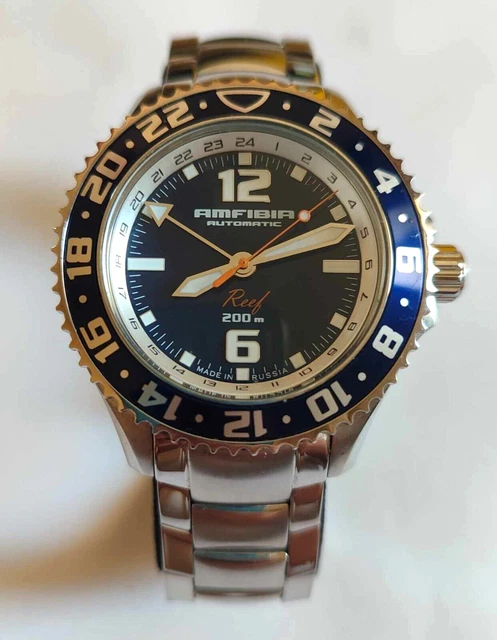 OROLOGIO VOSTOK AMPHIBIA 170548 Mechanical-Auto With Black Leather