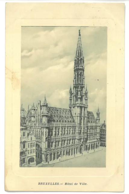 CPA Carte Postale Ancienne BELGIQUE, BRUXELLES, Hôtel de Ville, circulée en 1910