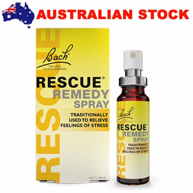 RESCUE REMEDY 20mL Oral Liquid Spray for Stress & Mild Anxiety Relief Bach Vegan