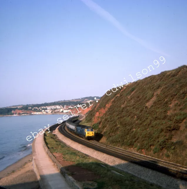 British railway kodak slide br class 50 no 50046 at dawlish 1976
