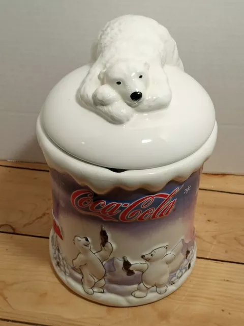 Vintage Coca-Cola POLAR BEAR COOKIE JAR Ceramic 9" Tall by Houston Harvest