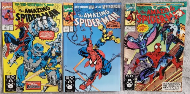 3x Amazing Spider-Man #351, 352 & 353 Marvel Originals from 1991