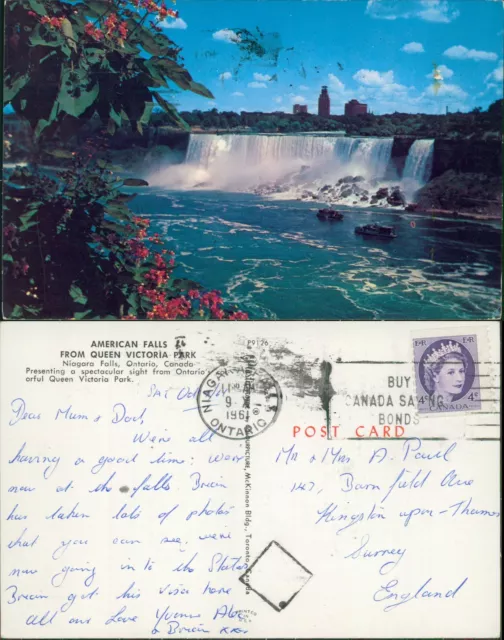 American Falls From queen Victoria Park 1961 Cancel