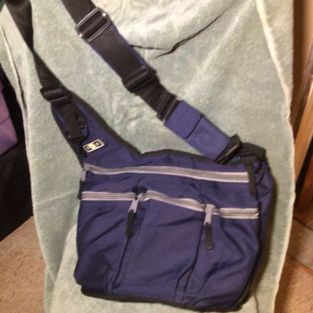 DIAPER DUDE baby diaper messenger crossbody bag W/ pad for men dads NAVY BLUE
