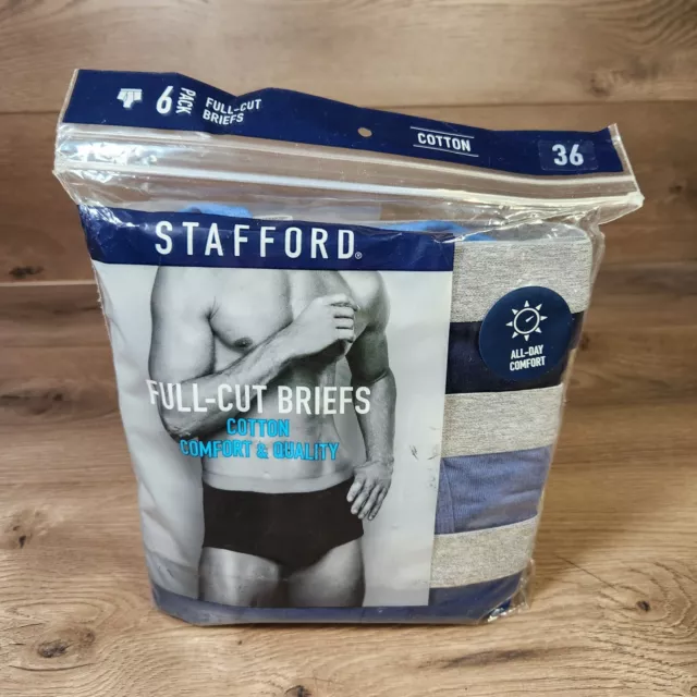 Men's Stafford Full-Cut Briefs 6 Pack, NEW!!