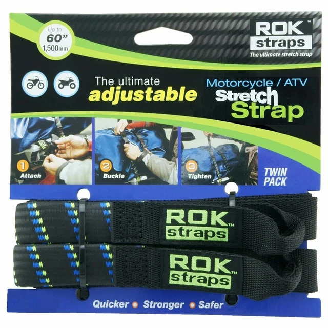 Oxford ROK001 Moto Rok Réglable Bretelles HD Noir + Bleu/Vert 25mm