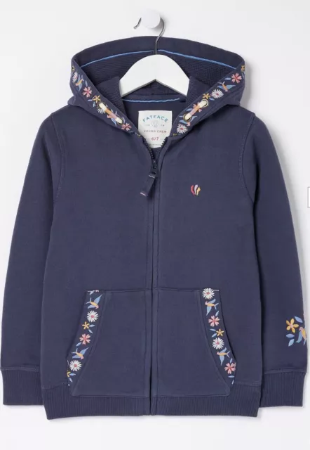 FatFace Girls Navy  Embroidered  Hoodie In Various Sizes *BNWT*