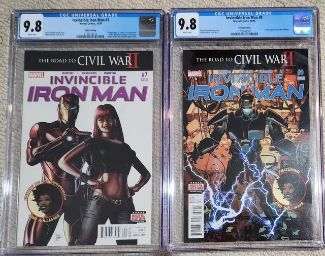Invincible Iron Man #7 CGC 9.8 2nd print and #9 CGC 9.8 3rd print