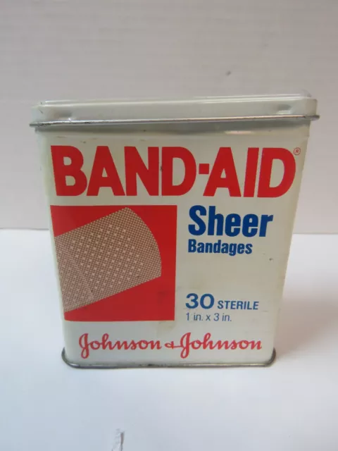 Vintage johnson band-aid tin 1983 30 sterile sheer Bandages empty