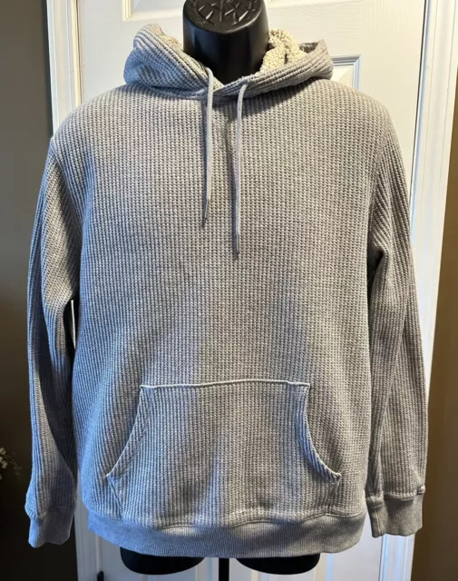 Men’s Old Navy Gray Sherpa Lined Hoodie-Size Medium