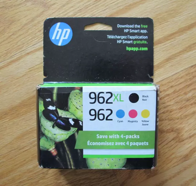 HP 962XL/962 Black Cyan Magenta Yellow Genuine Ink Cartridges 4 pack 8/2024