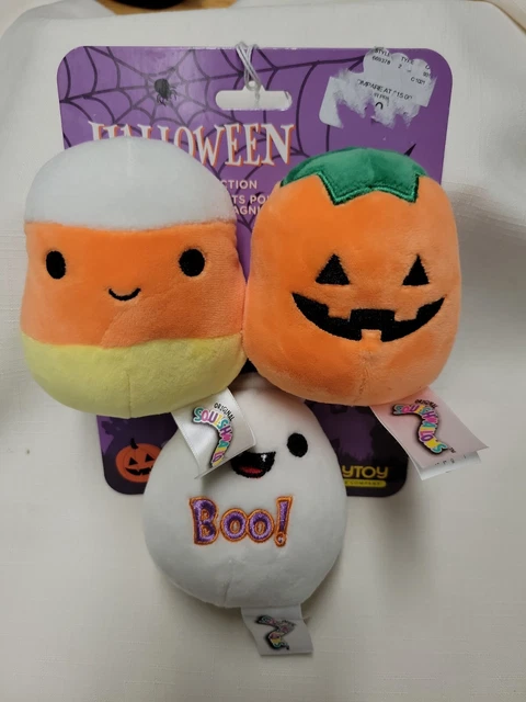 New Squishmallow 3.5” Pet Toy Collection 2021 Halloween Corn Ghost JackOLantern
