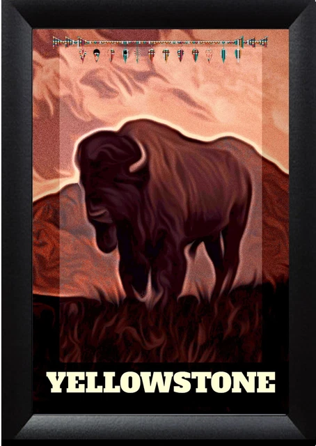 YELLOWSTONE NATIONAL PARKS Buffalo Bison Art Travel Poster Prints £18. ...