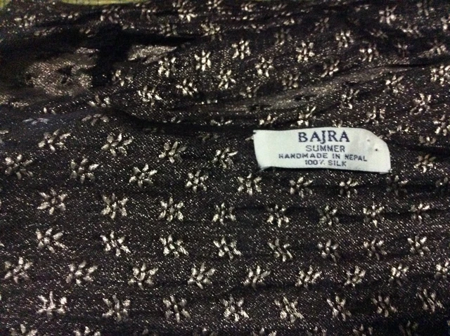 BAJRA BLACK and gold SCARF 22 x 80 BAJRA BLACK and gold SCARF 22 x 80