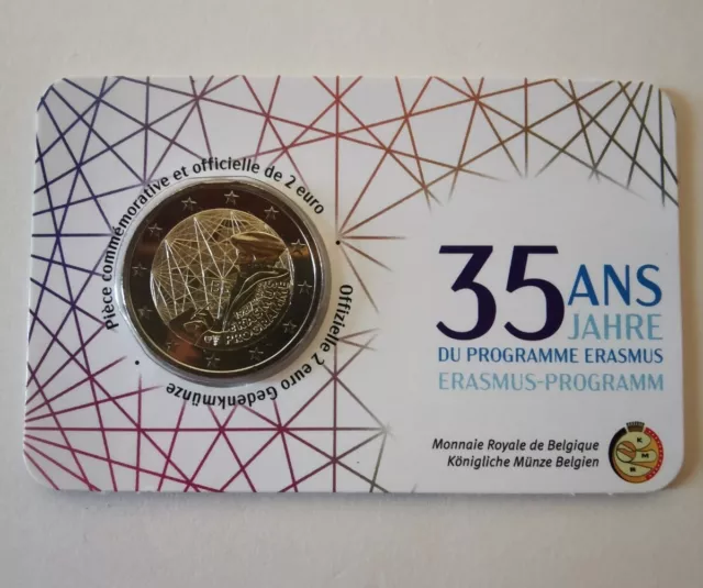 Coincard Pièce 2 Euro Commemorative Erasmus Belgique 2022