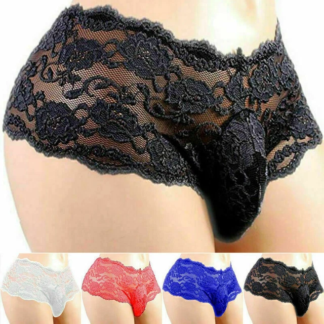 Men Sexy Lace Boxer Thong G-String Briefs Pouch Panties Underwear Underpants Hot