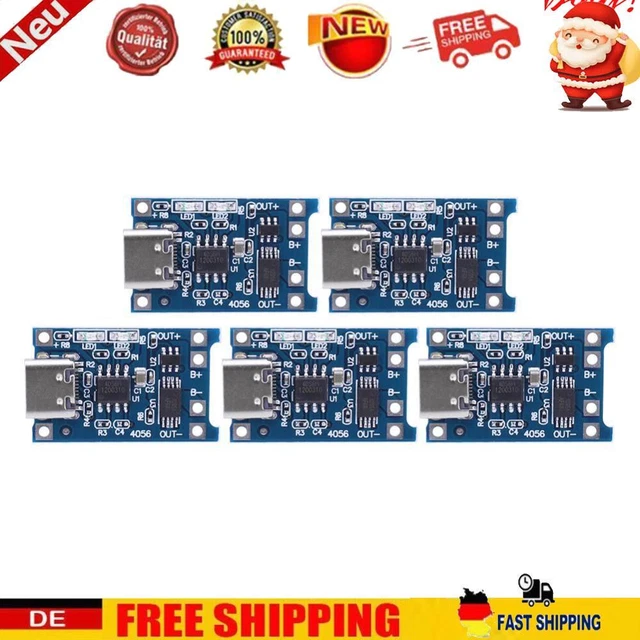 TP4056 BATTERY CHARGING Board 1A Battery Charging Module 4.5V-5V (5PCS ...