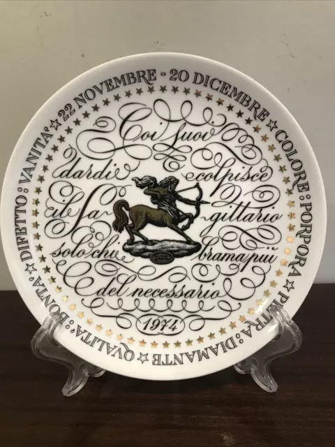 Piero Fornasetti Piatto Oroscopo Sagittario Diametro Cm 21
