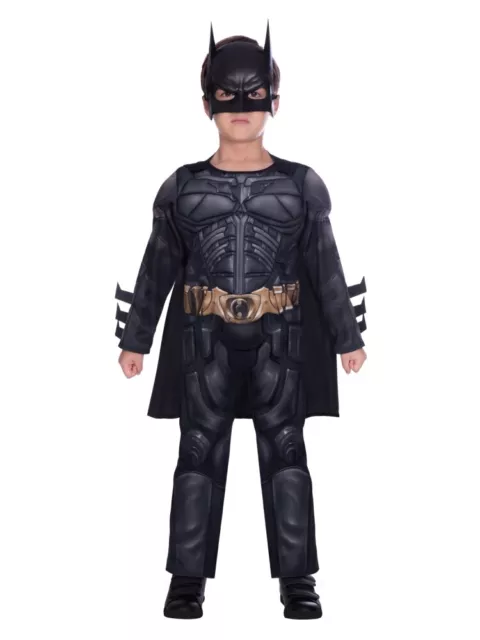 Childs Dark Knight Fancy Dress Batman Costume DC Comic Book Week Superhero Kids