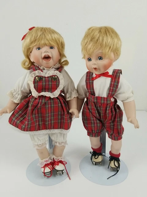 Seymour Mann Connoisseur Collection Porcelain Skater Dolls