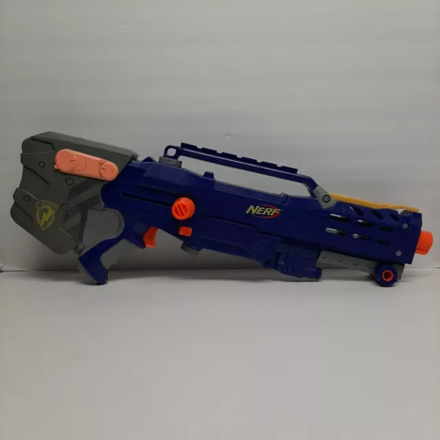 2006 Blue Nerf Gun Longshot CS6 NStrike Sniper Rifle Gun With  Attachments/Mag