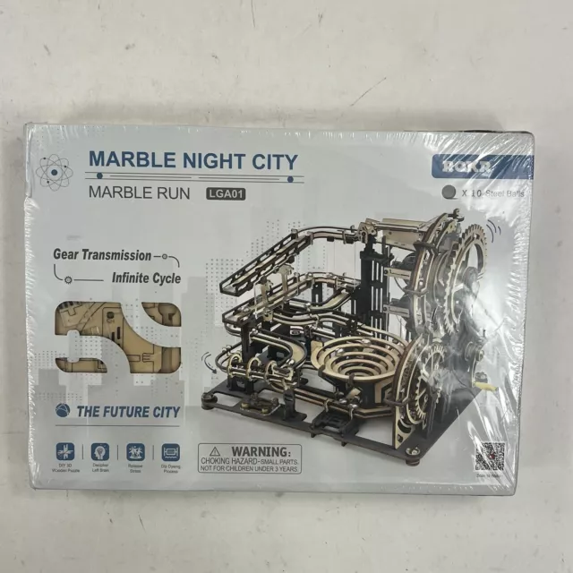 ROKR Marble Night City Marble Run LGA01 3D Wooden Puzzle New Sealed