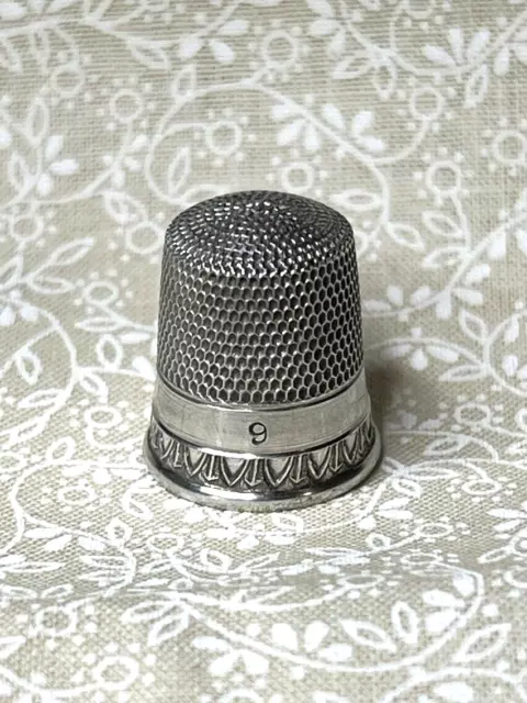 Sterling Silver Thimble - Tongue & Dart - Size 9 - Simons Bros.