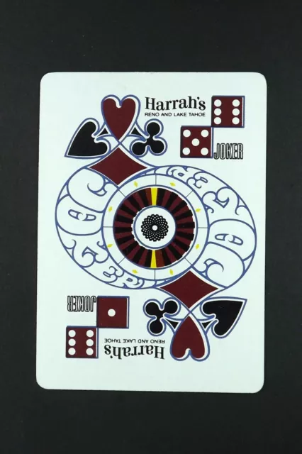 1 x Joker playing card Harrah's Reno Hotel Casino Nevada USA AB948