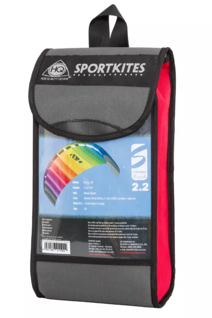 HQ Power Kite Symphony Beach III 1.3M Rainbow Ready to Fly Outdoor Package - NEW 3