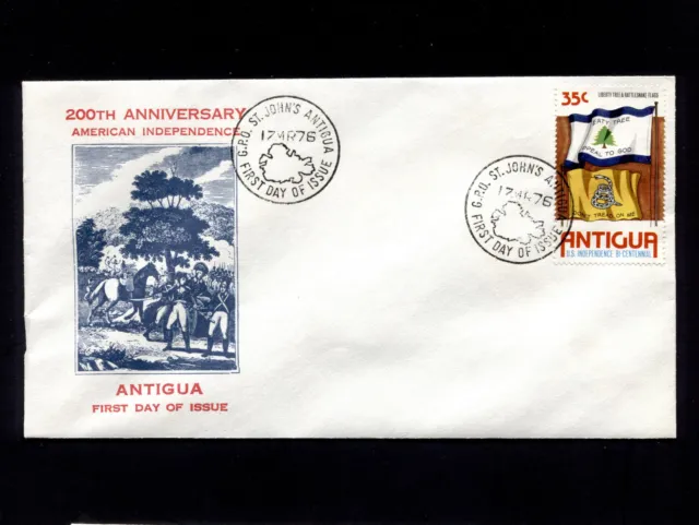 OPC 1976 Antigua 35c US Bicentennial FDC Sc#327