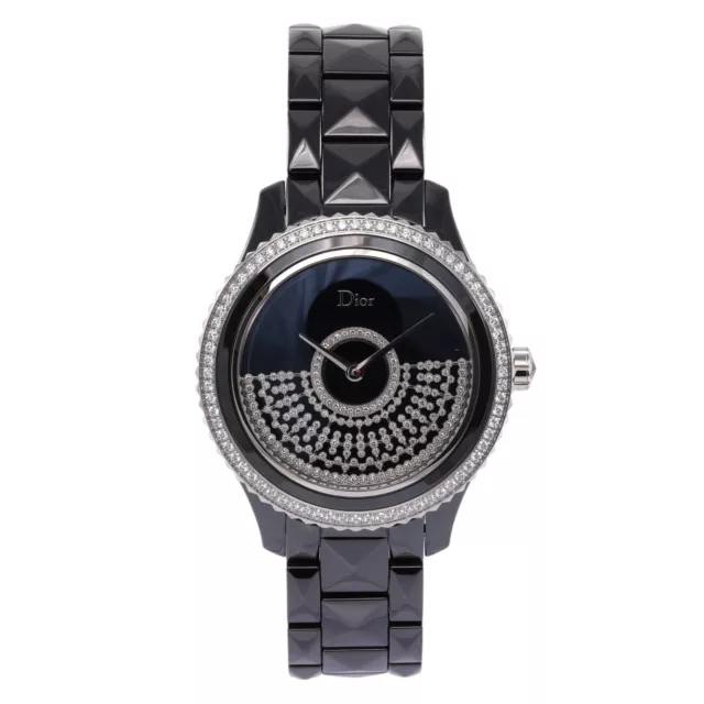 Christian Dior VIII Grand Bal 38mm Ceramic Black Dial Diamond Watch CD124BE3C001