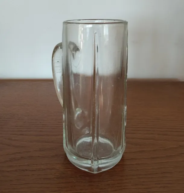 Antiker Glas Bierkrug mit Rippen 10/20 L 0,5L Alt 1. Hälfte 20. Jhd. Fest Krug