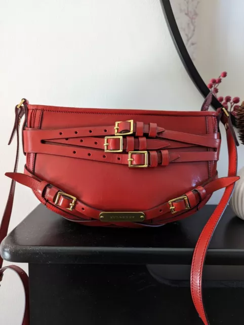 Burberry 'Bridle' Women's Red Calfskin Leather Shoulder Bag Crossbody Bag 3