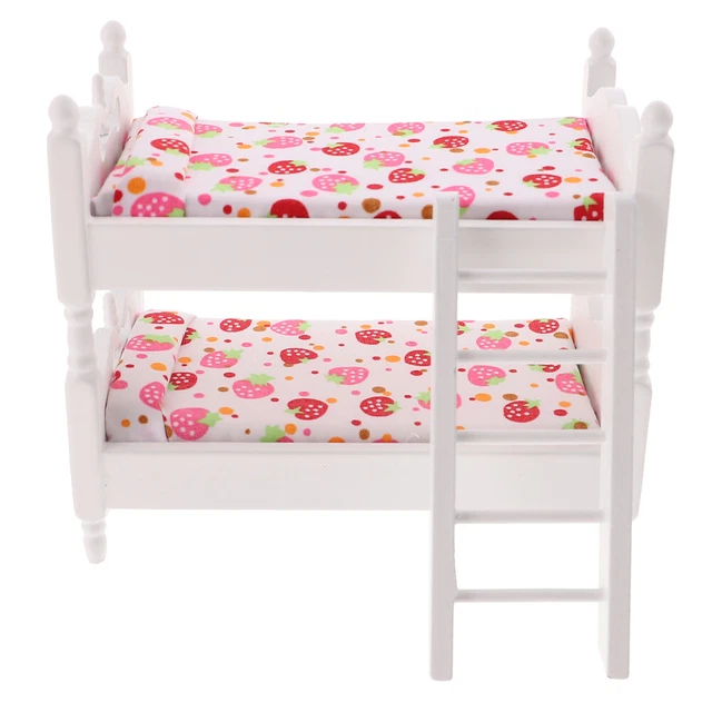 DOLL HOUSE DECOR Mini Bunk Bed Miniature Dollhouse Furniture £16.48