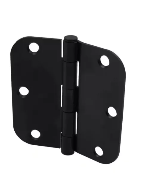 EverBilt 3 -1/2" x 5/8" Radius Black Squeak - Free Door Hinges (24 Pack) (I)