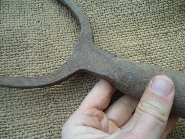 Antique Big Fork Pitchfork Hand Forged Iron Gardening Tool Vintage 19C 9