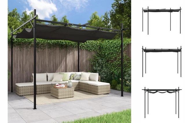 Pergola Mit Schiebedach Anthrazit 295x292x230 Cm Pavillon Aluminium