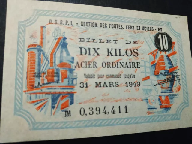 Billet de 10 Kilos Tôle Mince 3,440.429 30 Septembre 1948