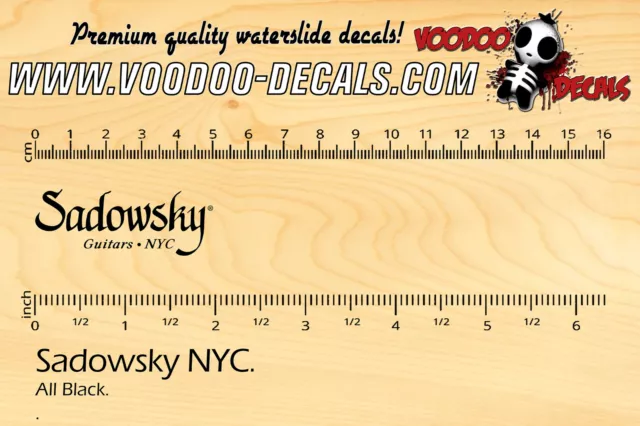 Sadowsky NYC (BLACK) Headstock Waterslide decals
